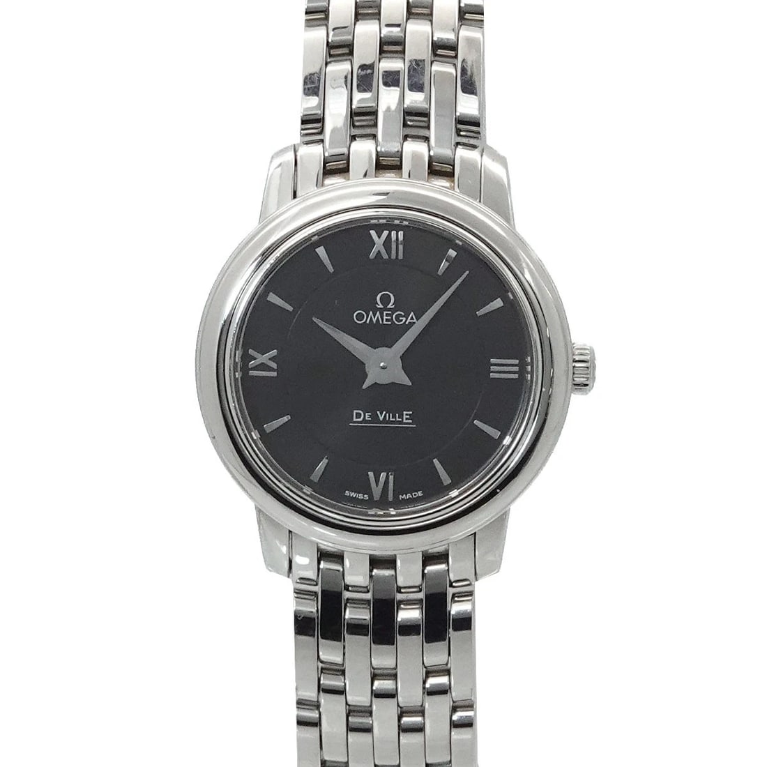 OMEGA DE VILLE PRESTIGE BLACK DIAL LADIES WATCH: OMEGA De Ville Prestige Black Dial Ladies Watch Brand: OMEGA Type: Wristwatch Material: Case:Stainless steel Bracelet:Stainless steel Color: Dial color Black Size: CaseSize Length 28mm(included lag) C