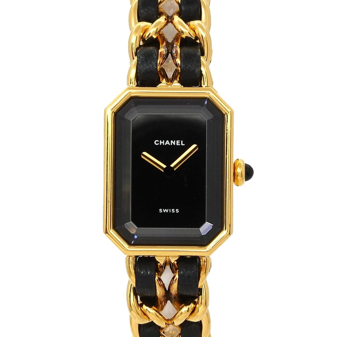 CHANEL PREMIERE QUARTZ BLACK DIAL LADIES WATCH: CHANEL Premiere Quartz Black Dial Ladies Watch Brand: CHANEL Type: Wristwatch Material: Case:Stainless steel/YGP Bracelet:Stainless steel/YGP,Leather Color: Dial color Black Size: CaseSize Length 26mm