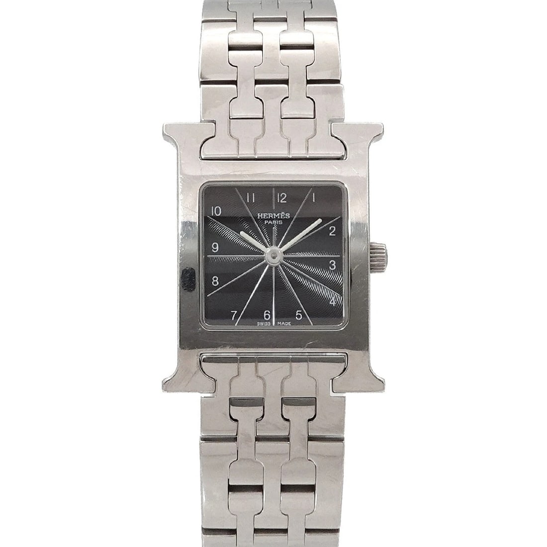 HERMES H WATCH QUARTZ BLACK DIAL LADIES WATCH: HERMES H Watch Quartz Black Dial Ladies Watch Brand: HERMES Type: Wristwatch Material: Case:Stainless steel Bracelet:Stainless steel Color: Dial color Black Size: CaseSize Length 30mm(included lag) Ca