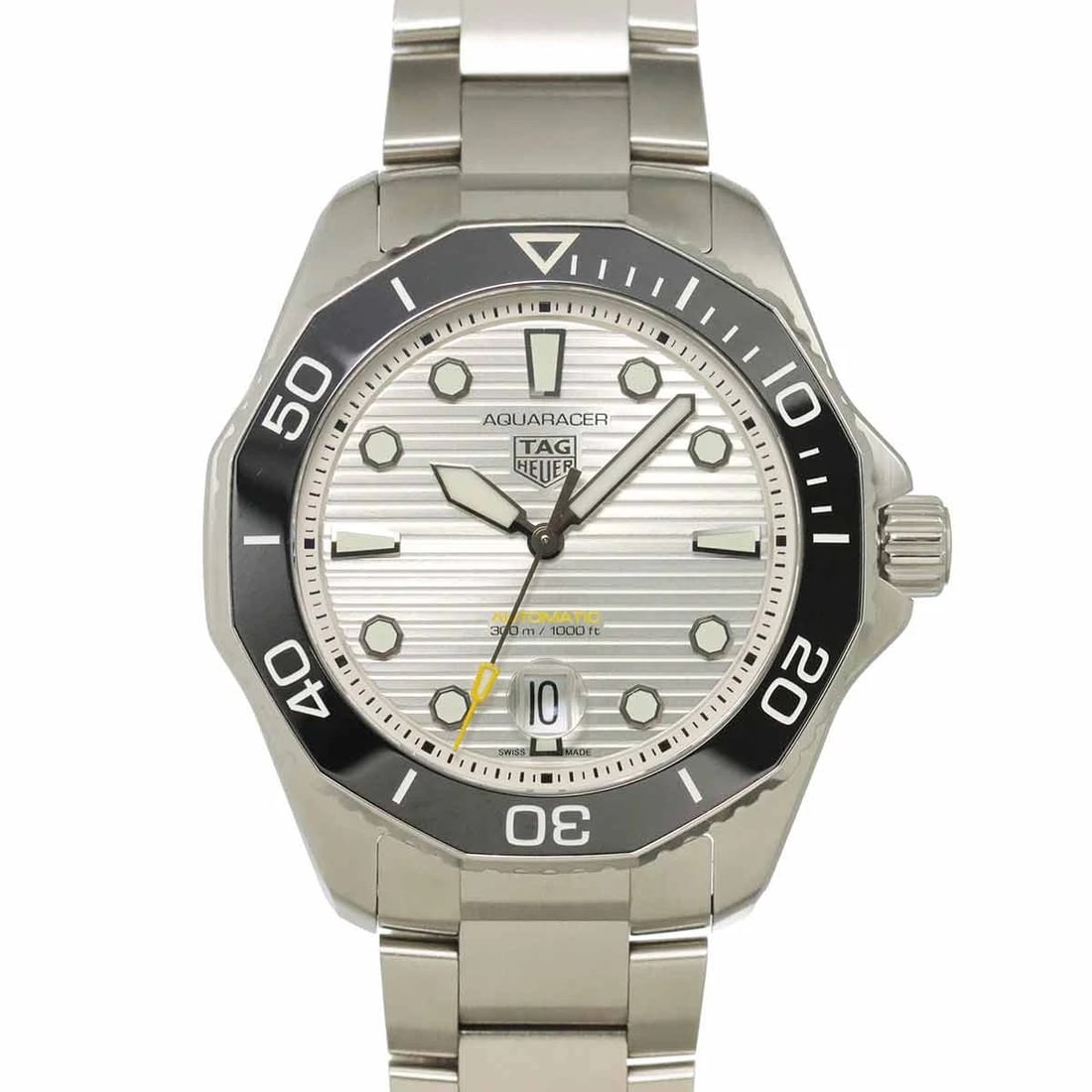 TAG HEUER AQUARACER AUTOMATIC DATE SILVER DIAL WATCH: TAG Heuer Aquaracer Automatic Date Silver Dial Watch Brand: TAG Heuer Type: Wristwatch Material: Case:Stainless Steel Bracelet:Stainless Steel Color: Dial color Silver Size: CaseSize Length