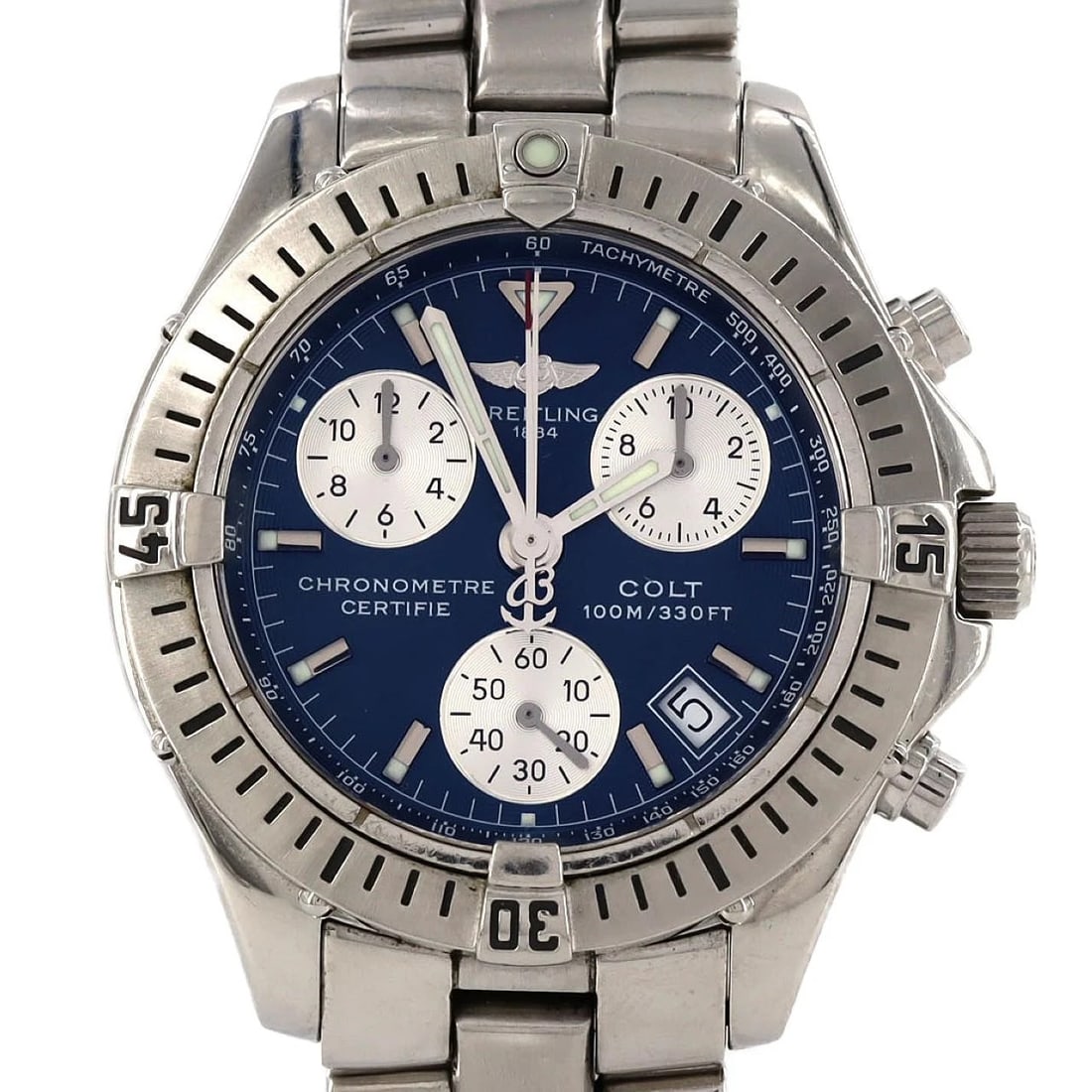 BREITLING CHRONO COLT STAINLESS WATCH (1 of 3)