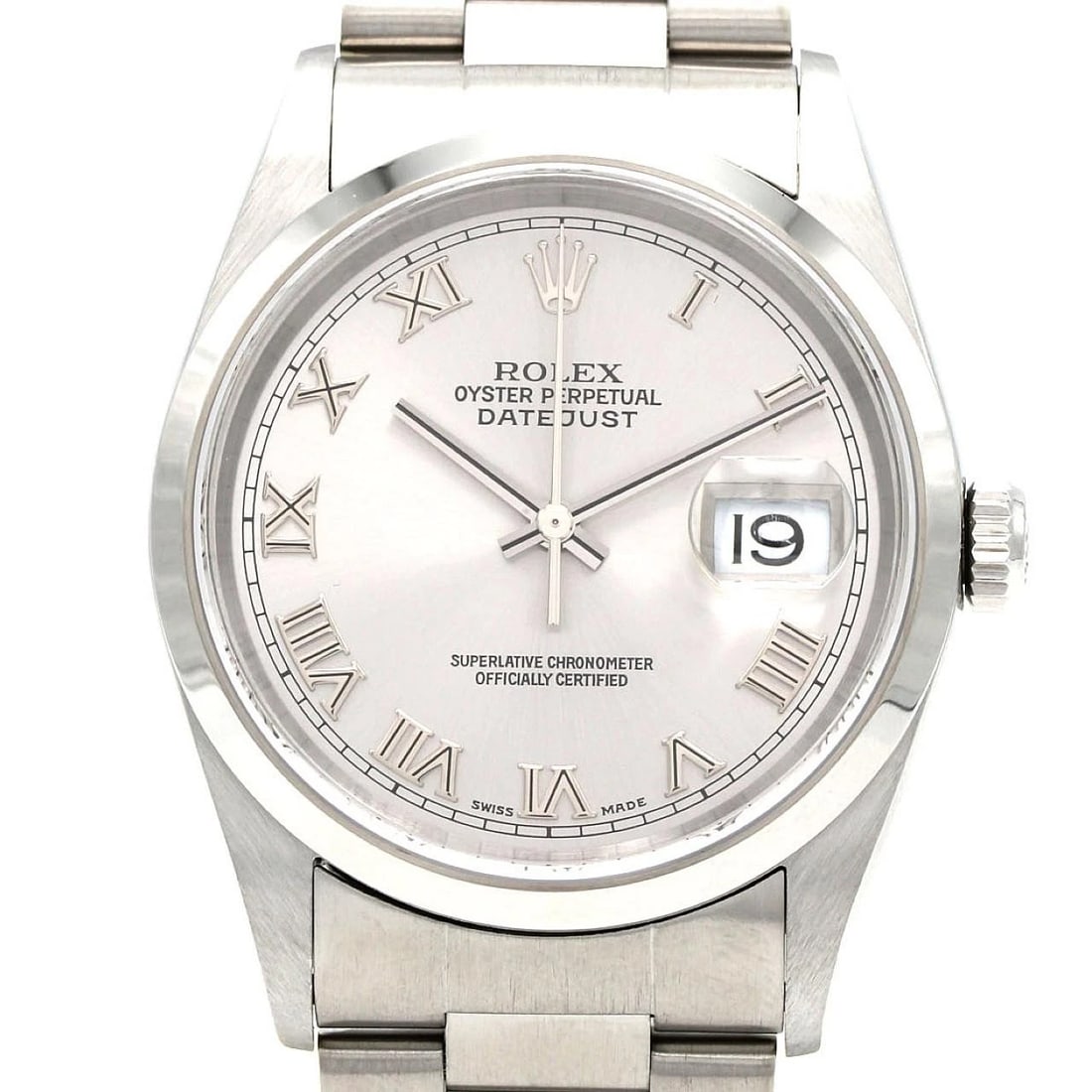 ROLEX DATEJUST STAINLESS STEEL MECHANICAL AUTOMATIC WATCH: Rolex Datejust Stainless Steel Mechanical Automatic Watch Brand: ROLEX Type: Wrist watch Material: Case: Stainless Steel Breath: Stainless Steel Color: Dial color gray Size: Case diameter: Approx. 36