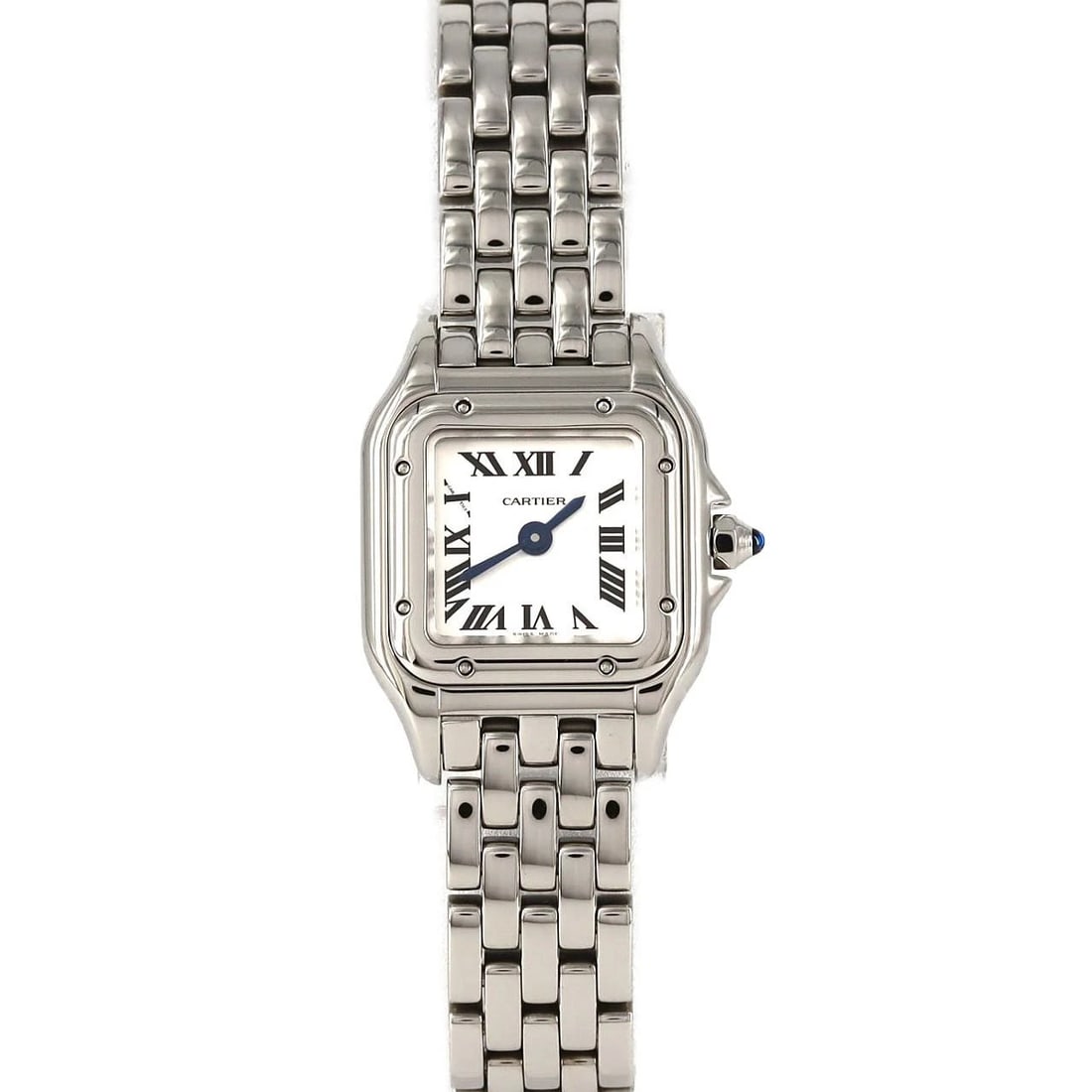 CARTIER MINI PANTHERE STAINLESS STEEL QUARTZ WATCH: Cartier Mini Panthere Stainless Steel Quartz Watch Brand: CARTIER Type: Wrist watch Material: Case: Stainless Steel Breath: Stainless Steel Color: Dial color silver Size: Case diameter: 18.5x25mm Max
