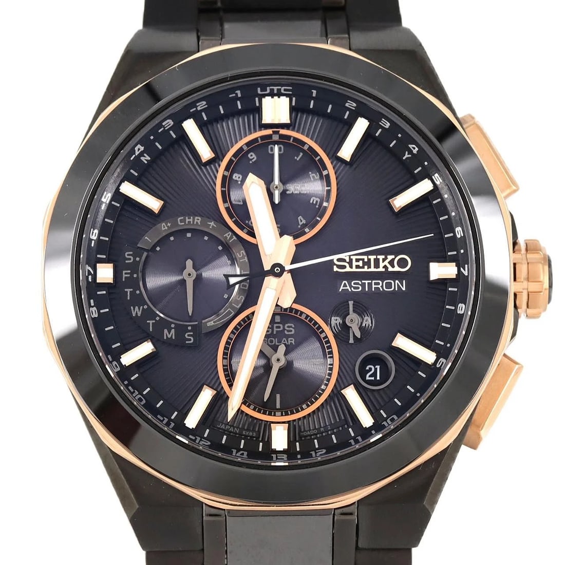 SEIKO ASTRON RADIO-CONTROLLED WATCH: Seiko Astron Radio-Controlled Watch Brand: SEIKO Type: Wrist watch Material: Case: Titanium Bracelet: Titanium Color: Dial color black Size: Case diameter: Approx. 43.5 mm Max wrist circumference: 19