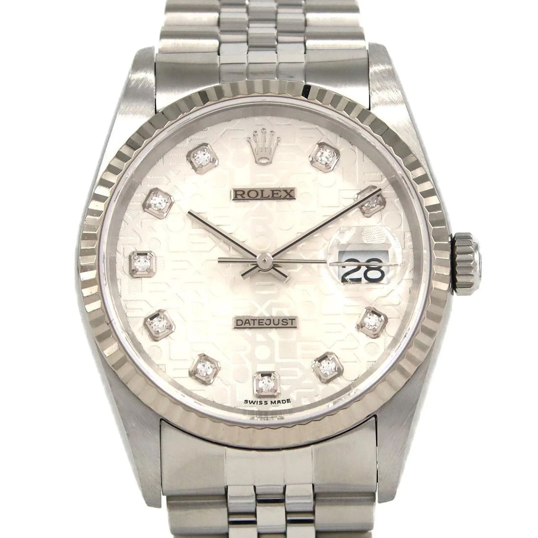 ROLEX DATEJUST MECHANICAL AUTOMATIC WATCH: Rolex Datejust Mechanical Automatic Watch Brand: ROLEX Type: Wrist watch Material: Case: Stainless steel x white gold Bracelet: Stainless steel Color: Dial Color: Silver Computer/Diamond Size: Case di