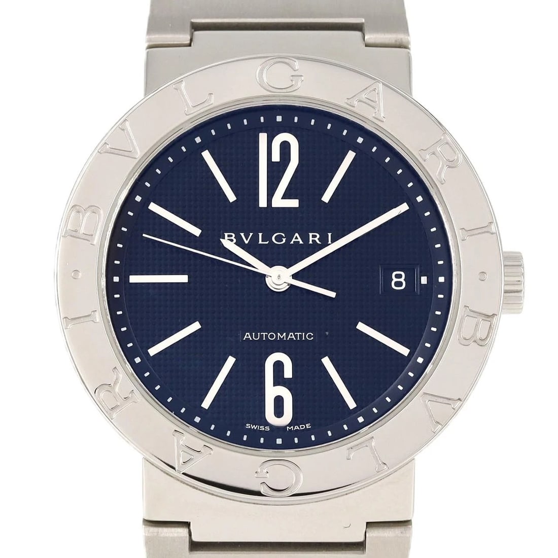 BVLGARI STAINLESS STEEL MECHANICAL WATCH: Bvlgari Stainless Steel Mechanical Watch Brand: BVLGARI Type: Wrist watch Material: Case: Stainless Steel Breath: Stainless Steel Color: Dial color black Size: Case diameter: Approx. 38mm Max wrist