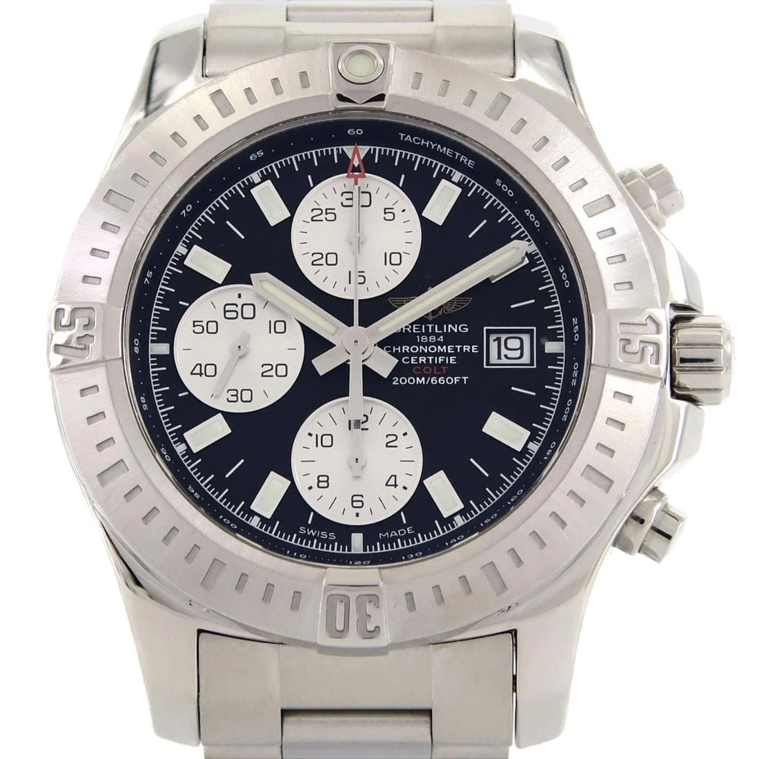 BREITLING COLT CHRONO AUTO STAINLESS STEEL WATCH (1 of 5)