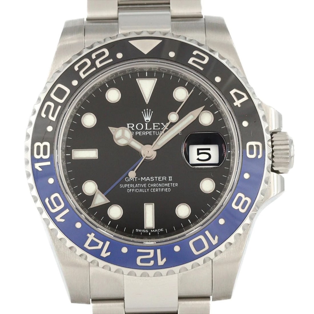 ROLEX GMT-MASTER STAINLESS STEEL MECHANICAL AUTOMATIC WATCH: Rolex GMT-Master Stainless Steel Mechanical Automatic Watch Brand: ROLEX Type: Wrist watch Material: Case: Stainless Steel Breath: Stainless Steel Color: Dial Color: Black x Blue Size: Case diameter: 