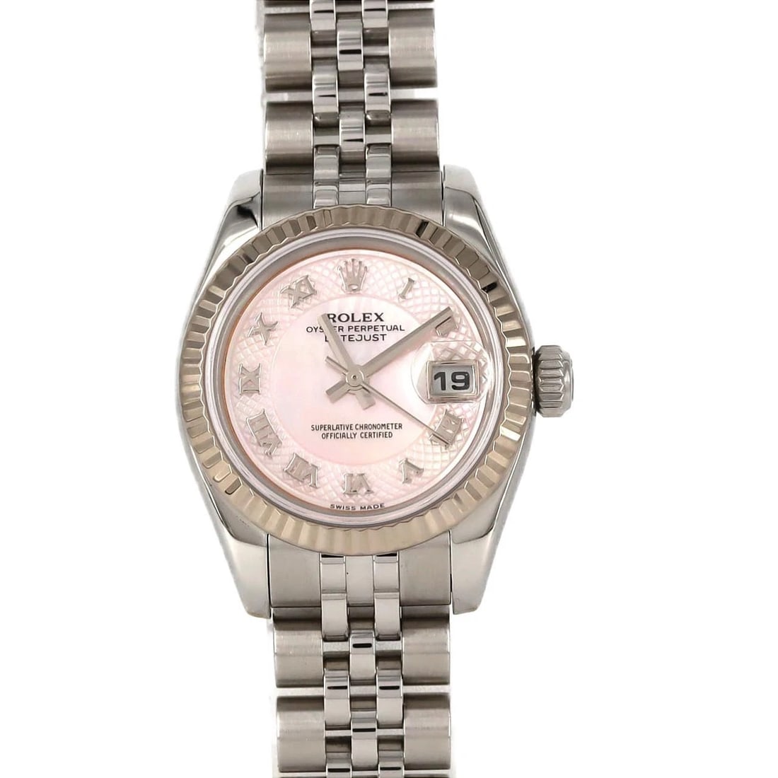 ROLEX DATEJUST MECHANICAL AUTOMATIC WATCH: Rolex Datejust Mechanical Automatic Watch Brand: ROLEX Type: Wrist watch Material: Case: Stainless steel x white gold Bracelet: Stainless steel Color: Dial color pink shell Size: Case diameter: