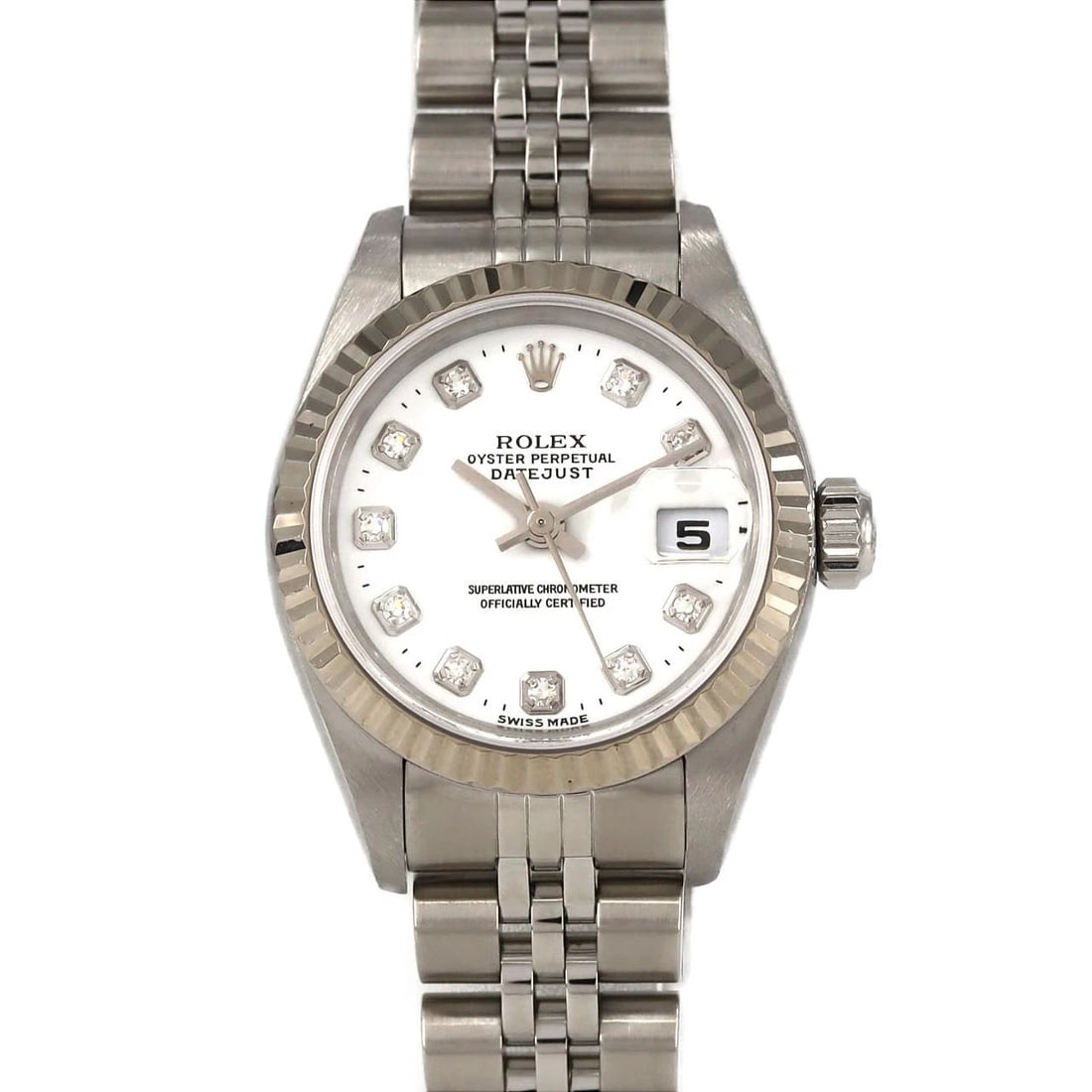 ROLEX DATEJUST MECHANICAL AUTOMATIC WATCH: Rolex Datejust Mechanical Automatic Watch Brand: ROLEX Type: Wrist watch Material: Case: Stainless steel x white gold Bracelet: Stainless steel Color: Dial color white/ diamond Size: Case diameter: