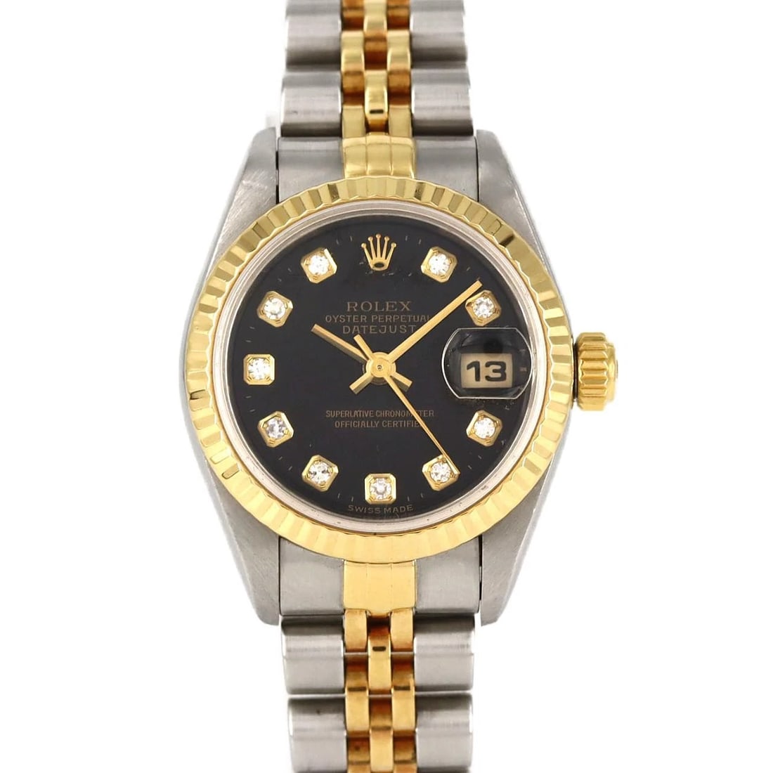 ROLEX DATEJUST SSXYG MECHANICAL WATCH: Rolex Datejust SSxYG Mechanical Watch Brand: ROLEX Type: Wrist watch Material: Case: Stainless steel x yellow gold Bracelet: Stainless steel x yellow gold Color: Dial color black diamond Size: Case