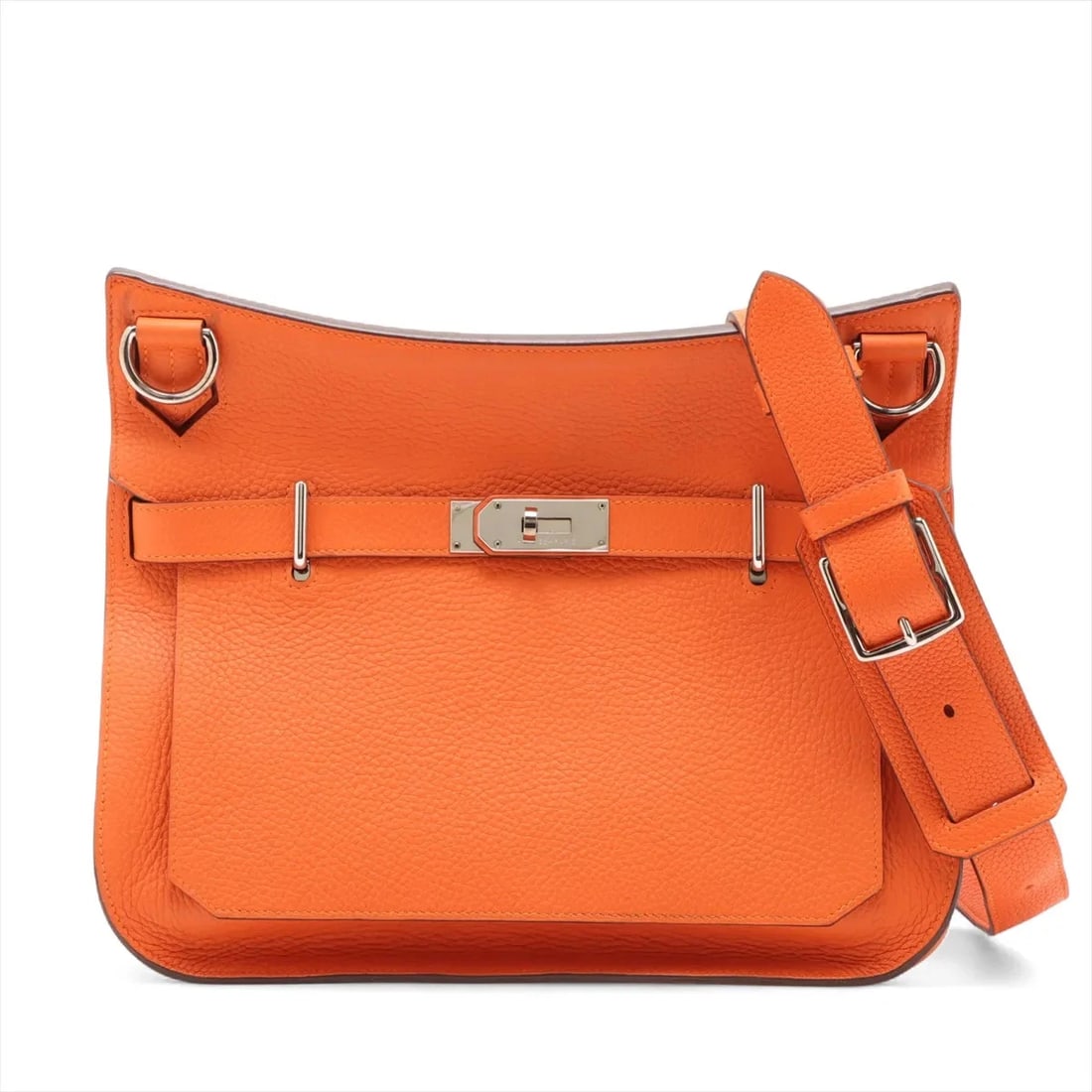 HERMES JYPSIERE34 TAURILLON CLEMENCE ORANGE SILVER METAL: Hermes Jypsiere34 Taurillon Clemence Orange Silver Metal Brand: Hermès Type: Shoulder bag Material: Taurillon Clemence Color: Orange Size: Height:11.0inchLength:13.4inchDepth:5.9inch Accessories: