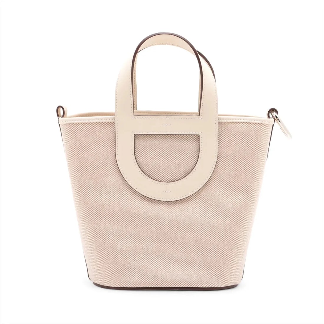 HERMES IN THE LOOP 18 TWIRL ASH X VOW SWIFT ECRU X NATA SILVER: Hermes In the loop 18 Twirl Ash x Vow Swift ecru x nata Silver Brand: Hermès Type: Hand bag Material: Toile H Color: ecru x nata Size: Height:7.9inchLength:6.9inchDepth:4.7inch Accessories: None <