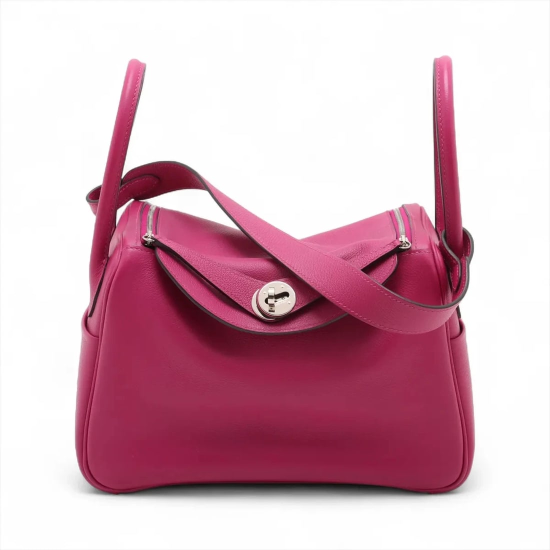 HERMES LINDY 26 EVERCOLOR ROSE PURPLE SILVER METAL: Hermes Lindy 26 Evercolor Rose Purple Silver Metal Brand: Hermès Type: Shoulder bag Material: Evercolor Color: Rose Purple Size: Height:7.1inchLength:10.4inchDepth:5.3inch Accessories: None