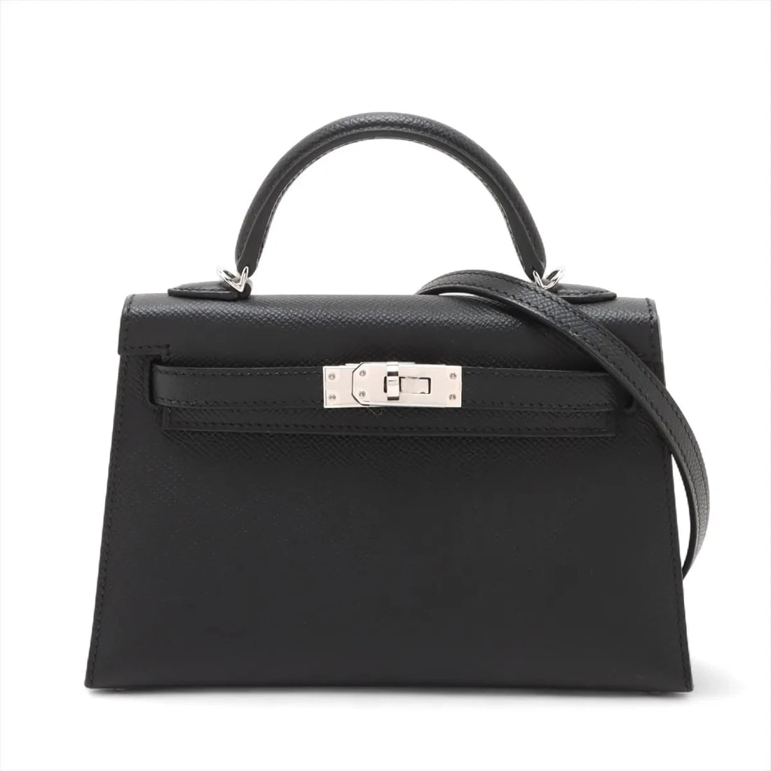 HERMES MINI KELLY 2 20 SERIE VEAU EPSOM BLACK SILVER (1 of 6)