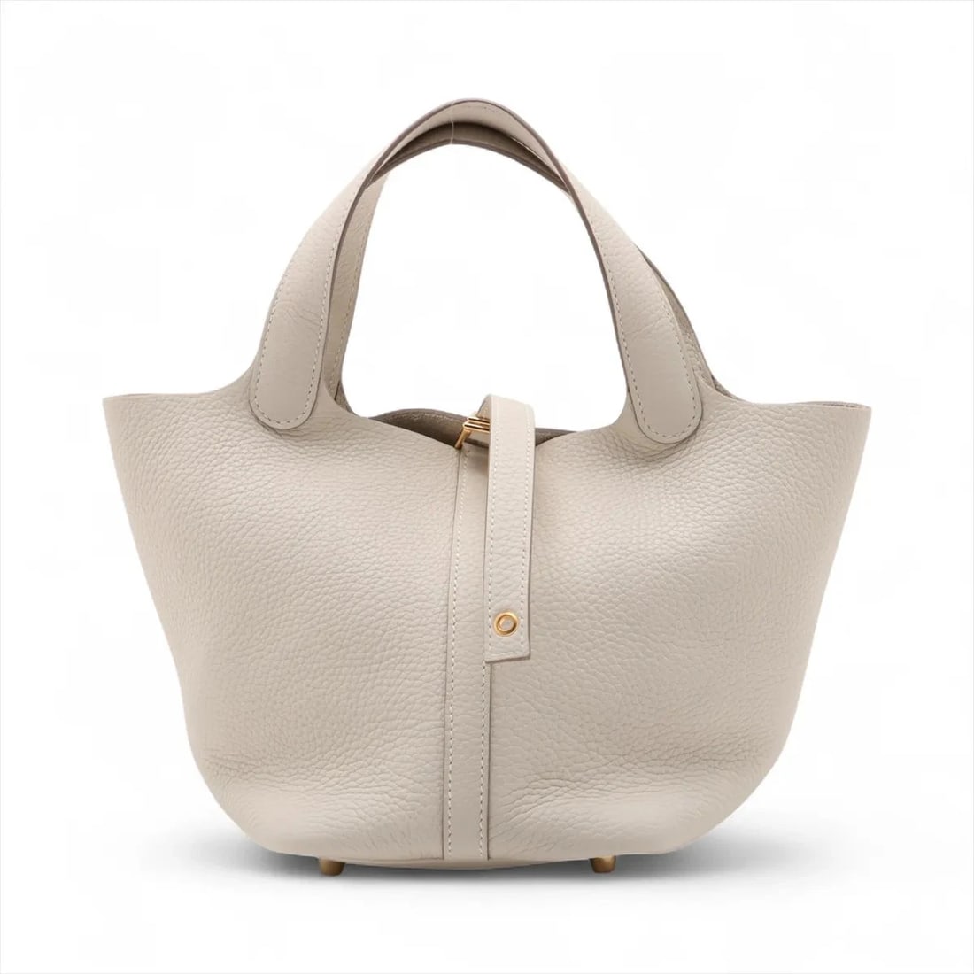 HERMES PICOTIN LOCK 18 PM TAURILLON CLEMENCE CRAIE: Hermes Picotin Lock 18 PM Taurillon Clemence Craie Brand: Hermès Type: Hand bag Material: Taurillon Clemence Color: Craie Size: Height:7.5inchLength:7.1inchDepth:5.3inch Accessories: None