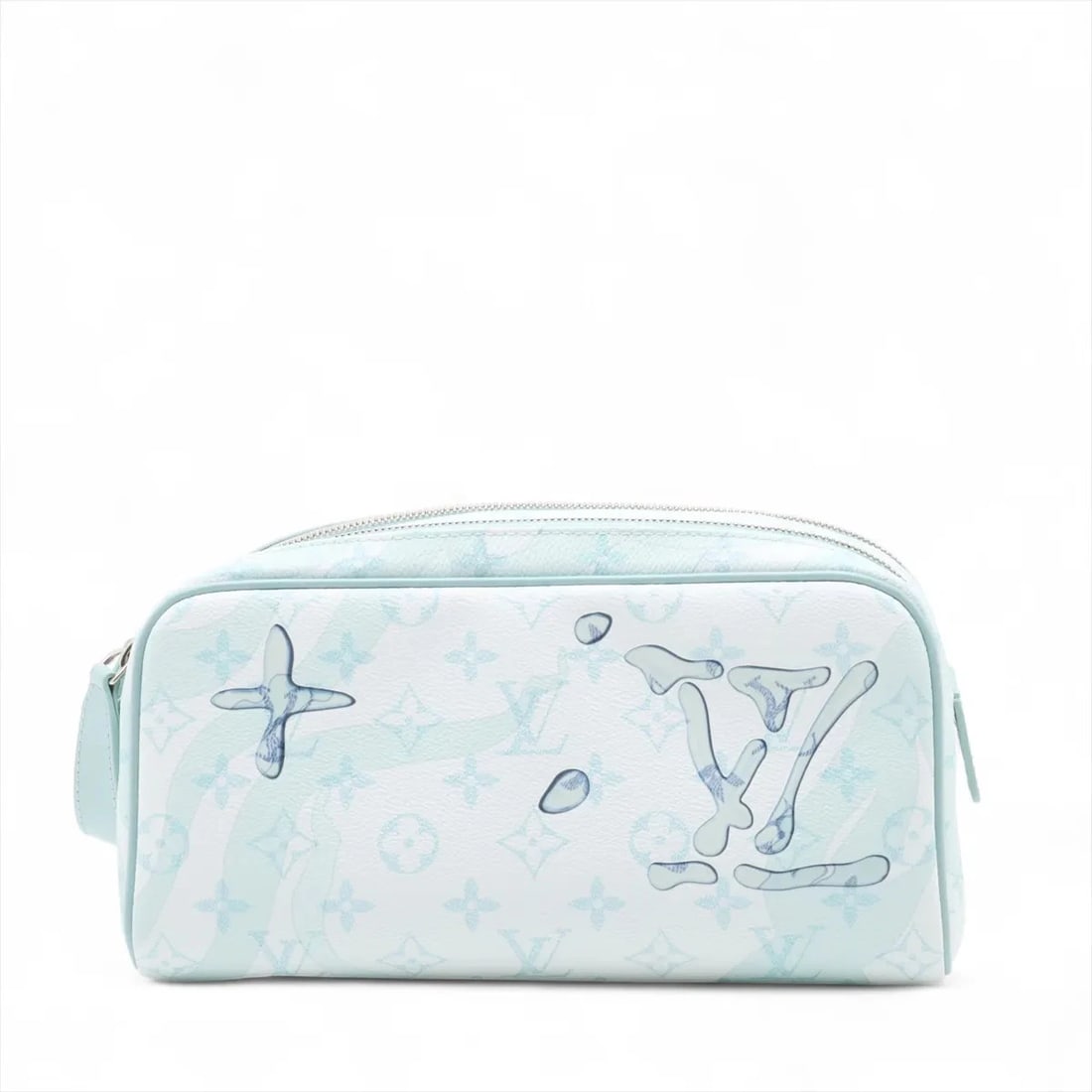LOUIS VUITTON MONOGRAM AQUA GARDEN DOPP KIT WHITE X BLUE: Louis Vuitton monogram aqua garden Dopp kit white x blue Brand: Louis Vuitton Type: Second bag Material: none Color: White x blue Size: Height:5.5inchLength:10.4inch Accessories: None Accessories