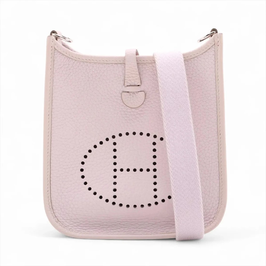 HERMES EVELYN 16 TPM TAURILLON CLEMENCE: Hermes evelyn 16 TPM Taurillon Clemence Brand: Hermès Type: Shoulder bag Material: Taurillon Clemence Color: Mauve Pale Size: Height:7.5inchLength:6.9inchDepth:2.2inch Accessories: None Ac