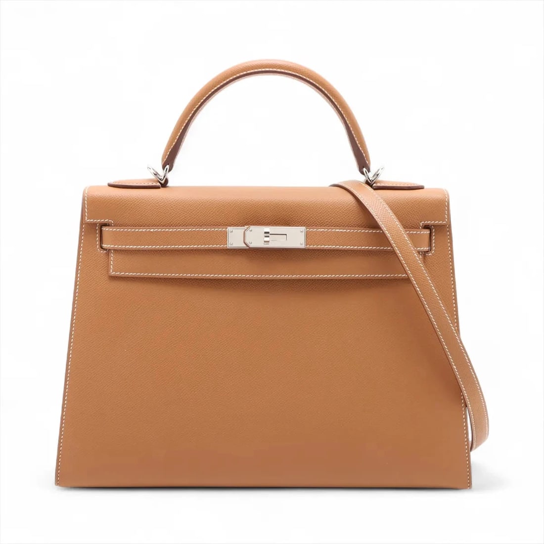HERMES KELLY 32 SERIE VEAU EPSOM GOLD: Hermes Kelly 32 Serie Veau Epsom Gold Brand: Hermès Type: Hand bag Material: Veau Epsom Color: Gold Size: Height:8.9inch Length:12.8inch Depth:4.5inch Handle height:3.5inch Accessories: None <