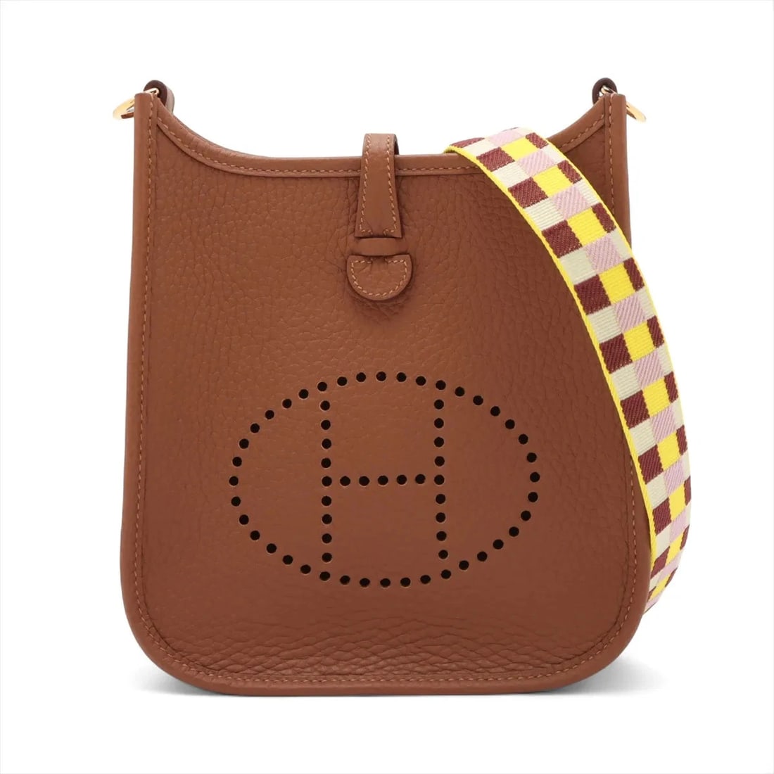 HERMES EVELYN 16 TPM MAXI CADRILLES ALEZAN: Hermes evelyn 16 TPM maxi cadrilles Alezan Brand: Hermès Type: Shoulder bag Material: Taurillon Clemence Color: Alezan Size: Height:7.9inchLength:6.9inchDepth:2.0inch Accessories: None Accessories