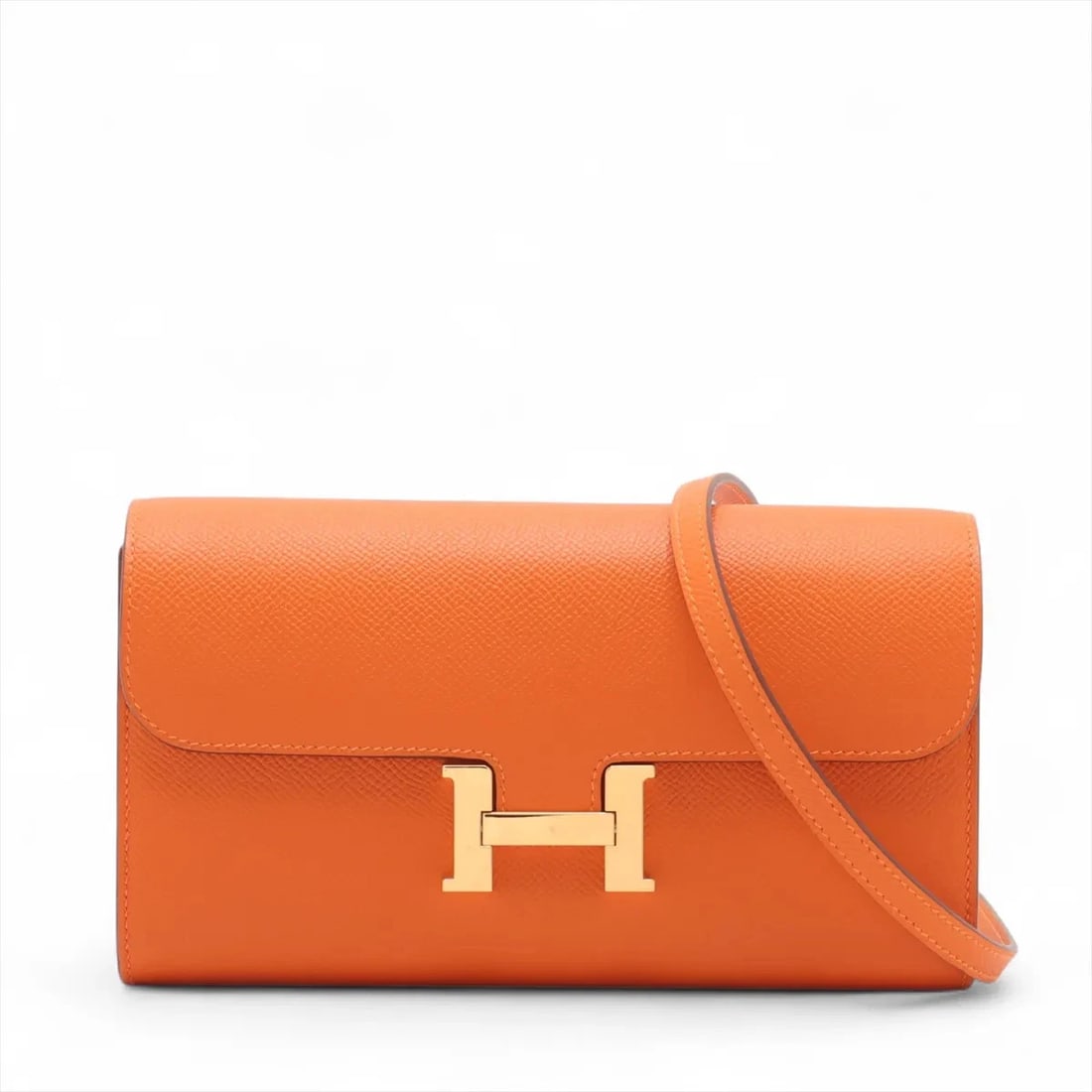HERMES CONSTANCE LONG TOGO VEAU EPSOM ORANGE: Hermes Constance Long Togo Veau Epsom Orange Brand: Hermès Type: Shoulder bag Material: Veau Epsom Color: Orange Size: Height:4.5inchLength:8.1inchDepth:1.4inch Accessories: None Accessori