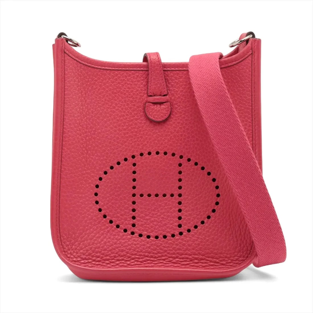 HERMES EVELYN 16 TPM ROSE EXTREME: Hermes evelyn 16 TPM Rose extreme Brand: Hermès Type: Shoulder bag Material: Taurillon Clemence Color: Rose extreme Size: Height:7.5inchLength:6.9inchDepth:2.2inch Accessories: None Access