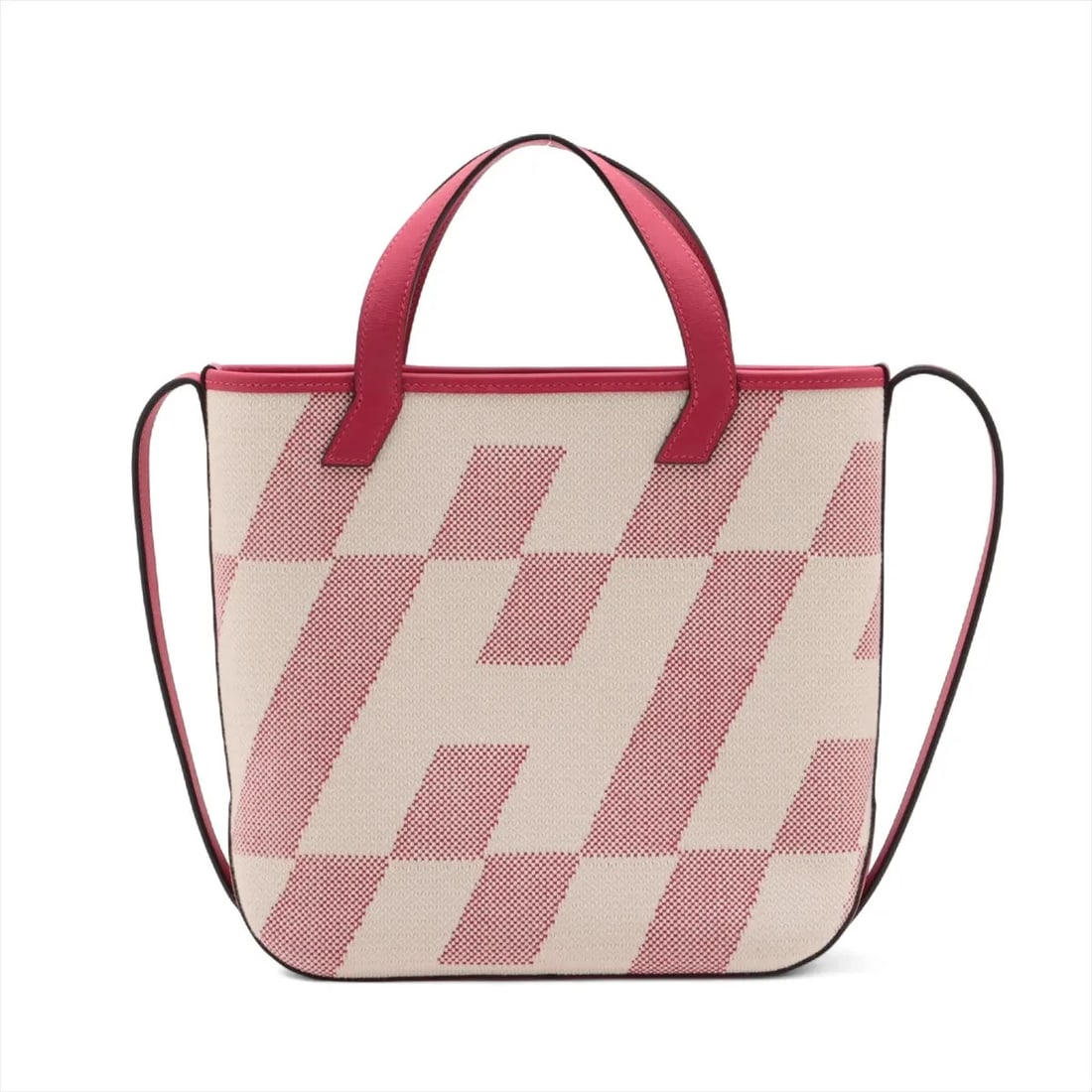 HERMES AMBIE-27 PM TWIRL ASH X VOW SWIFT BEIGE X FRAMBOISE: Hermes Ambie-27 PM Twirl Ash x Vow Swift Beige x framboise Brand: Hermès Type: Tote bag Material: Toile H x Veau Swift Color: Beige x framboise Size: Height:9.6inch Length:10.0inch Depth:3.3inch Hand