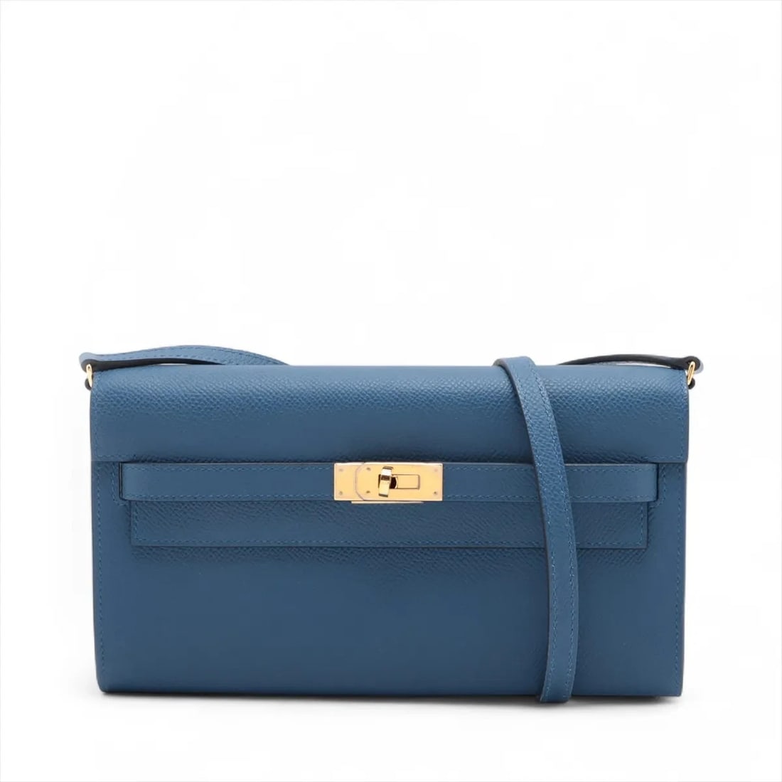 HERMES KELLY WALLET TOGO VEAU EPSOM BLUE TIE: Hermes Kelly Wallet Togo Veau Epsom blue tie Brand: Hermès Type: Shoulder bag Material: Veau Epsom Color: blue tie Size: Height:4.5inchLength:8.1inchDepth:1.2inch Accessories: None Accesso