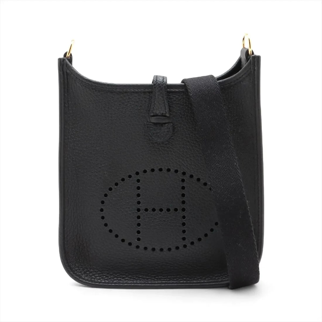 HERMES EVELYN 16 TPM TAURILLON CLEMENCE BLACK: Hermes evelyn 16 TPM Taurillon Clemence Black Brand: Hermès Type: Shoulder bag Material: Taurillon Clemence Color: Black Size: Height:7.7inchLength:6.9inchDepth:2.2inch Accessories: None A
