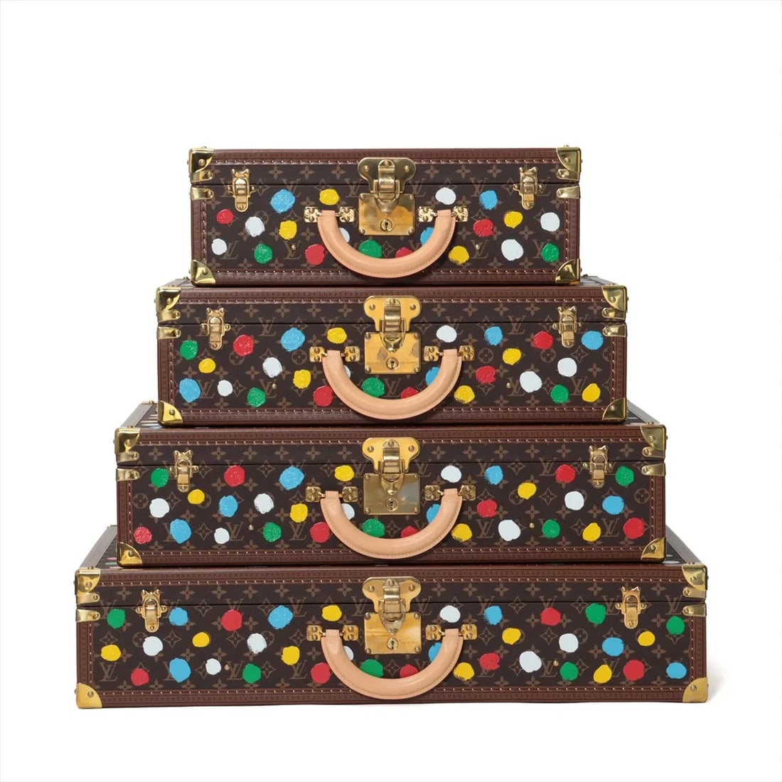 LOUIS VUITTON X YAYOI KUSAMA LV×YK PYRAMID BISTEN: Louis Vuitton x Yayoi Kusama LV×YK Pyramid BISTEN Brand: Louis Vuitton x Yayoi Kusama Type: Attache case Material: none Color: Brown Size: Height:20.5inch Length:31.5inch Depth:6.9inch Handle height: