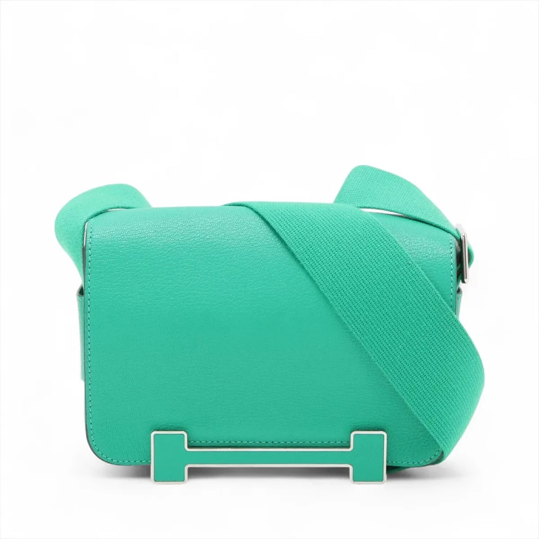 HERMES GETA CHEVRE MINT SILVER METAL FITTINGS (1 of 5)
