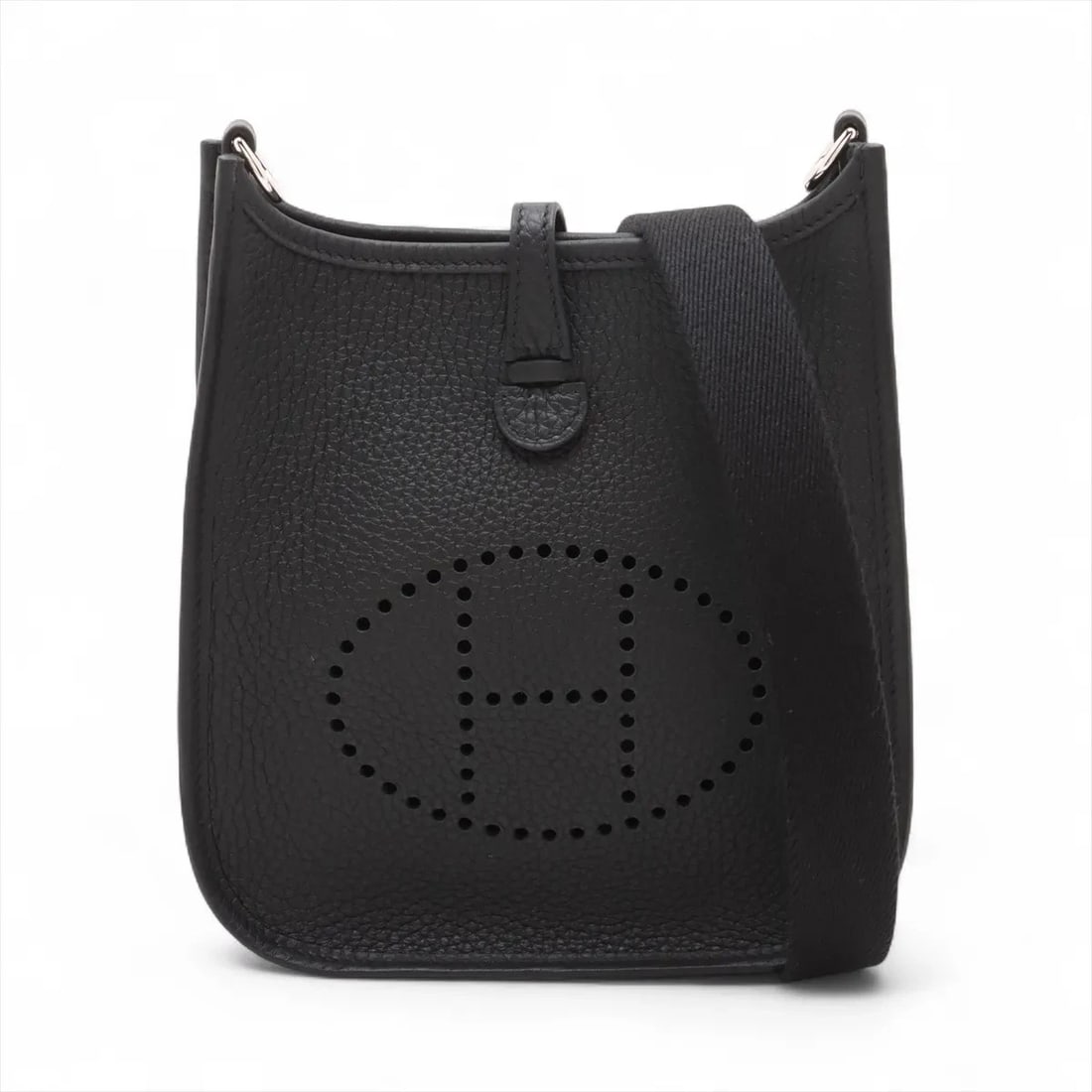 HERMES EVELYN 16 TPM TAURILLON CLEMENCE: Hermes evelyn 16 TPM Taurillon Clemence Brand: Hermès Type: Shoulder bag Material: Taurillon Clemence Color: Black Size: Height:7.7inchLength:6.9inchDepth:2.2inch Accessories: None Accesso
