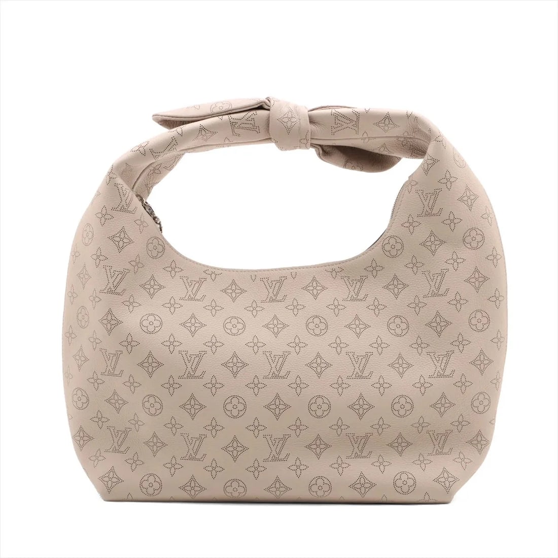 LOUIS VUITTON MAHINA WHY KNOT MM GREIGE: Louis Vuitton Mahina WHY knot mm Greige Brand: Louis Vuitton Type: Shoulder bag Material: none Color: Greige Size: Height:12.8inchLength:13.0inchDepth:4.5inch Accessories: None Accessories