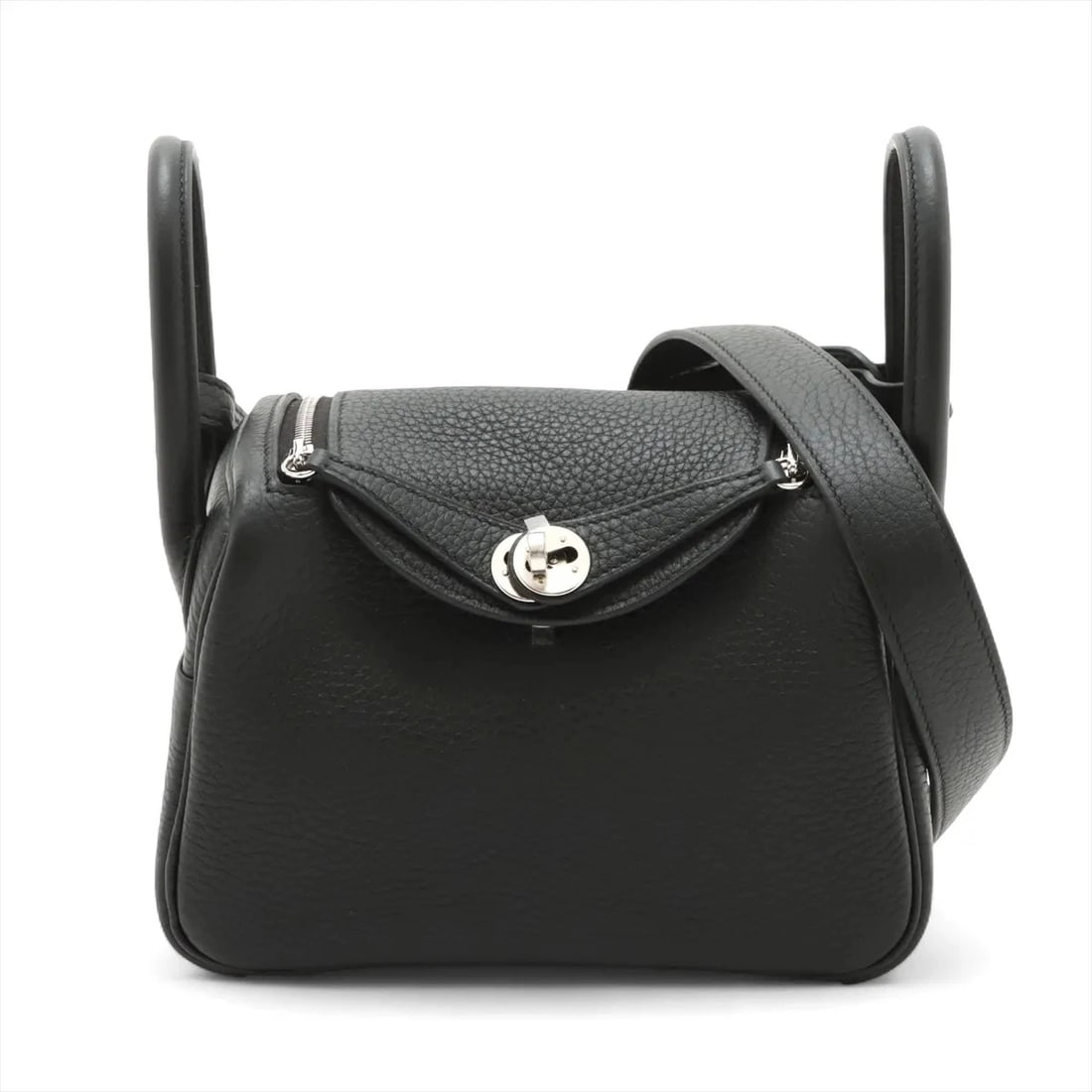 HERMES LINDY MINI 20 TAURILLON CLEMENCE BLACK: Hermes Lindy mini 20 Taurillon Clemence Black Brand: Hermès Type: Shoulder bag Material: Taurillon Clemence Color: Black Size: Height:5.1inchLength:7.3inchDepth:3.7inch Accessories: None A