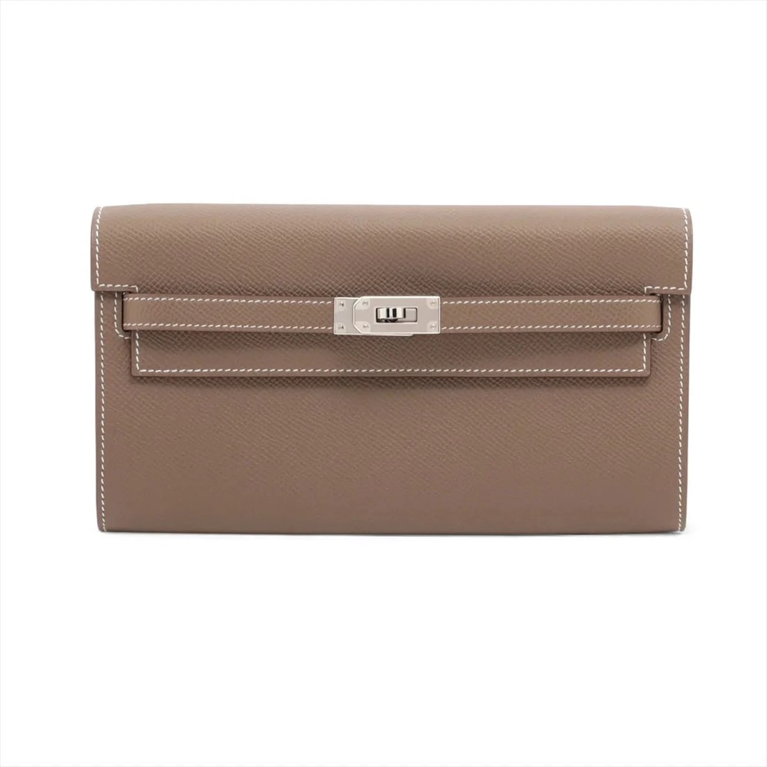 HERMES KELLY WALLET TOGO VEAU EPSOM LONG WALLET: Hermes Kelly Wallet Togo Veau Epsom Long Wallet Brand: Hermès Type: Long Wallet Material: Veau Epsom Color: Etoupe Size: Height:4.5inchLength:8.1inchDepth:1.4inch Accessories: None Accesso