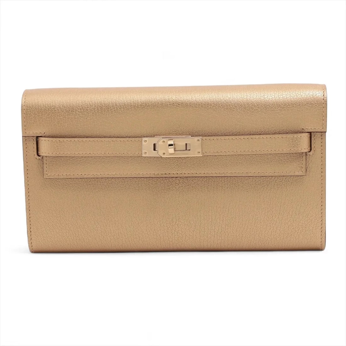 HERMES KELLY WALLET TOGO CHÈVRE SHAMUKIRA LONG WALLET DRE: Hermes Kelly Wallet Togo Chèvre Shamukira Long Wallet dre Brand: Hermès Type: Long Wallet Material: Chèvre Shamukira Color: Dre Size: Height:4.3inchLength:8.1inch Accessories: None Accesso