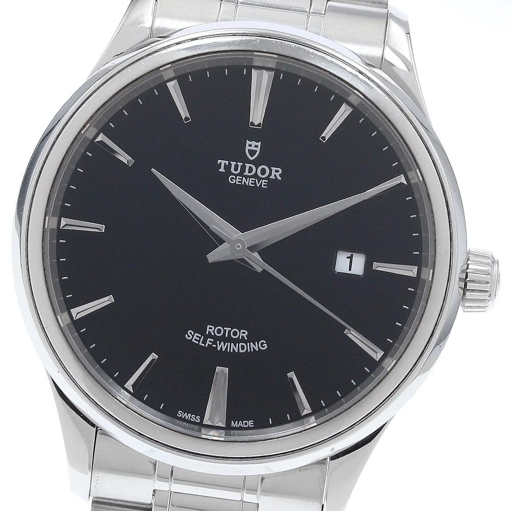 TUDOR STYLE DATE BLACK AUTOMATIC WATCH: TUDOR style Date black Automatic Watch Brand: TUDOR Type: Wristwatch Material: Band Material Stainless Steel, Case Material Stainless Steel Color: Band Color Silver, Dial Colorblack, Case ColorSilver 