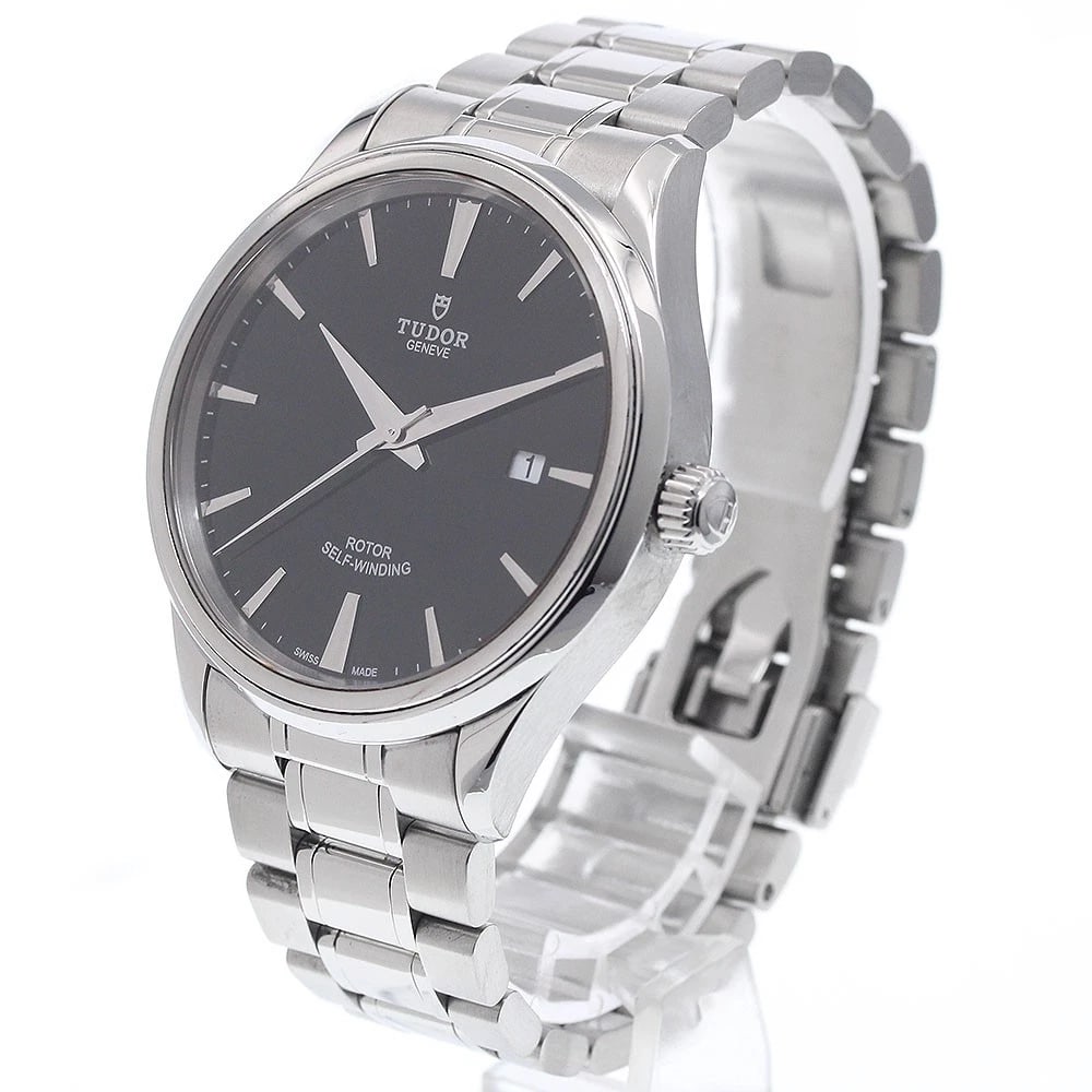 TUDOR STYLE DATE BLACK AUTOMATIC WATCH - 2