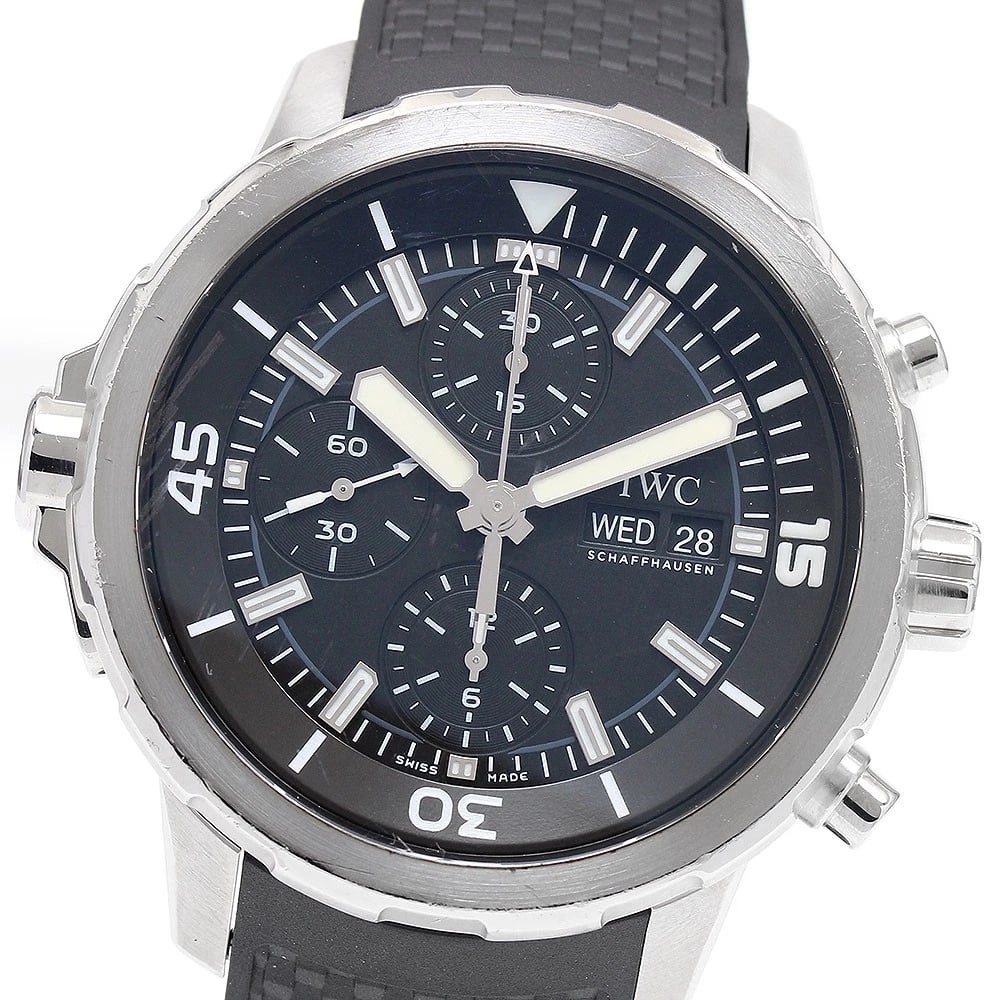 IWC SCHAFFHAUSEN AQUATIMER CHRONOGRAPH AUTOMATIC WATCH: IWC SCHAFFHAUSEN Aquatimer Chronograph Automatic Watch Brand: IWC SCHAFFHAUSEN Type: Wristwatch Material: Band Material rubber, Case Material Stainless Steel Color: Band Color black, Dial Colorblack, 