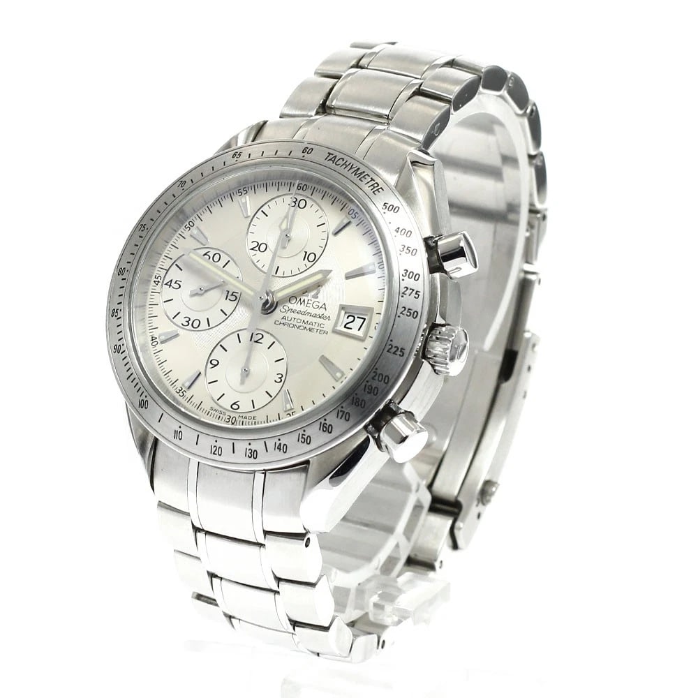 OMEGA SPEEDMASTER DATE SILVER AUTOMATIC WATCH - 2