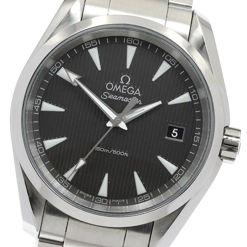 OMEGA SEAMASTER AQUA TERRA DATE: OMEGA Seamaster Aqua Terra Date Brand: OMEGA Type: Wristwatch Material: Band Material Stainless Steel, Case Material Stainless Steel Color: Band Color Silver, Dial Colorgray, Case ColorSilver Size: Ca