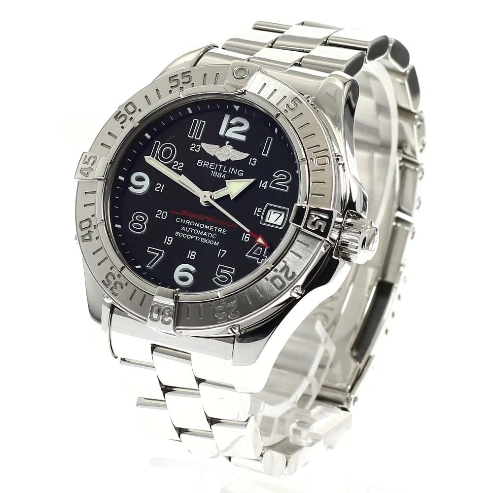BREITLING SUPER OCEAN DATE BLACK AUTOMATIC WATCH - 2