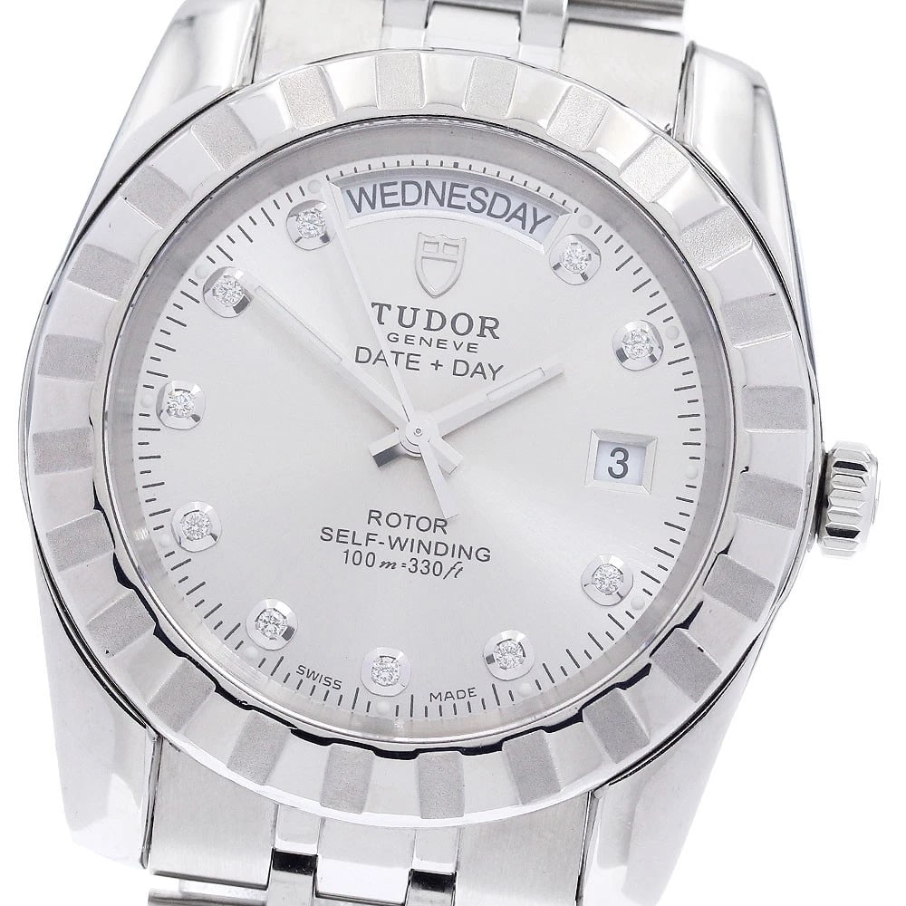 TUDOR CLASSIC DATE DIAMOND AUTOMATIC WATCH: TUDOR Classic Date diamond Automatic Watch Brand: TUDOR Type: Wristwatch Material: Band Material Stainless Steel, Case Material Stainless Steel Color: Band Color Silver, Dial ColorSilver, Case ColorSi