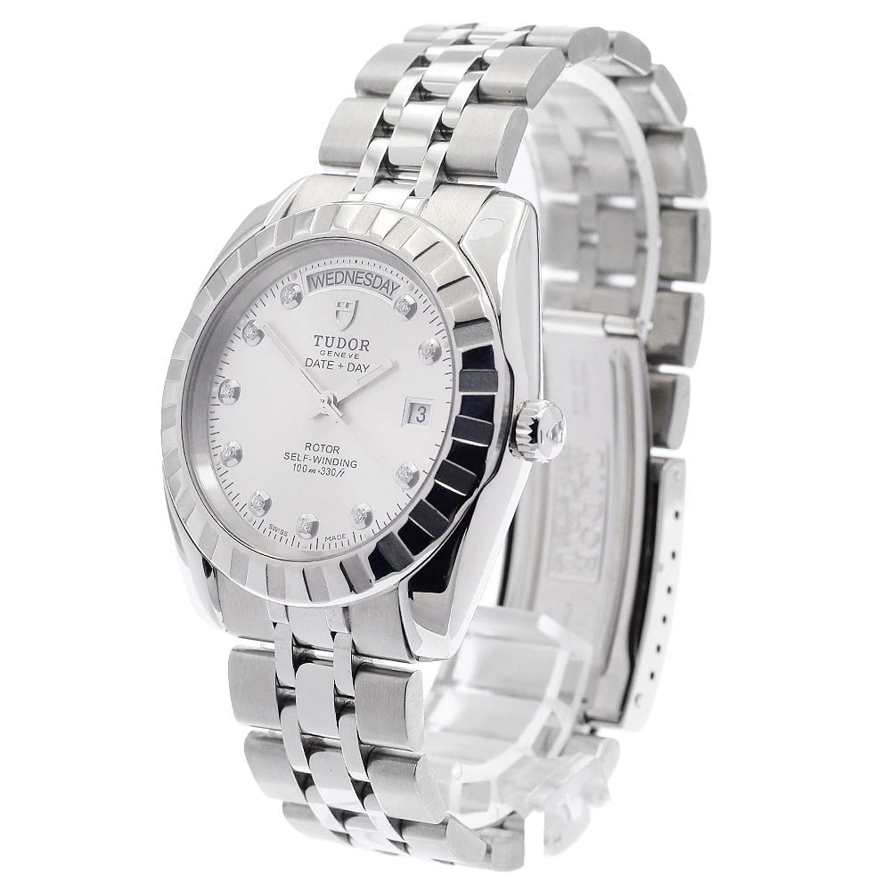 TUDOR CLASSIC DATE DIAMOND AUTOMATIC WATCH - 2