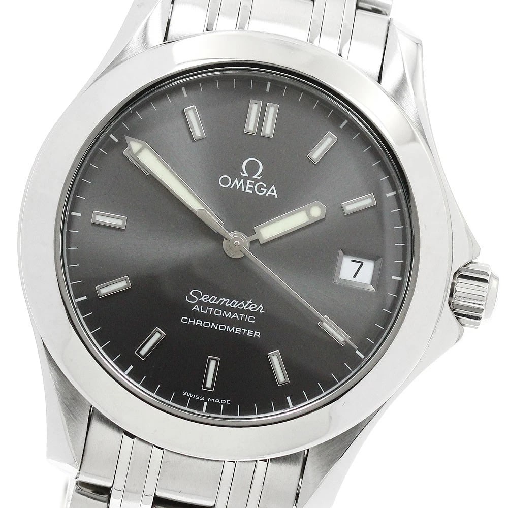 OMEGA SEAMASTER CHRONOMETER GRAY AUTOMATIC WATCH: OMEGA Seamaster Chronometer Gray Automatic Watch Brand: OMEGA Type: Wristwatch Material: Band Material Stainless Steel, Case Material Stainless Steel Color: Band Color Silver, Dial Colorgray, Case