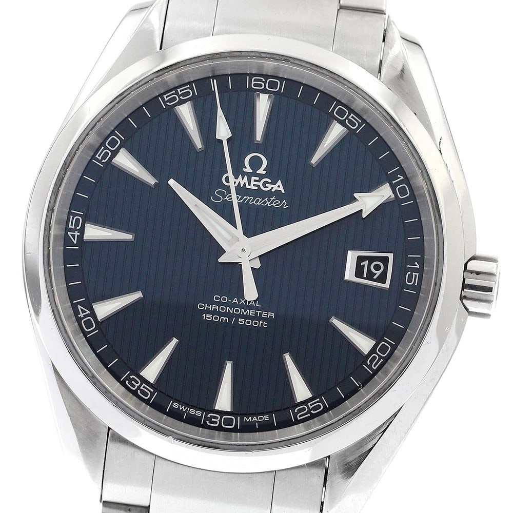 OMEGA SEAMASTER AQUA TERRA AUTOMATIC WATCH: OMEGA Seamaster Aqua Terra Automatic Watch Brand: OMEGA Type: Wristwatch Material: Band Material Stainless Steel, Case Material Stainless Steel Color: Band Color Silver, Dial ColorNavy, Case ColorSilv