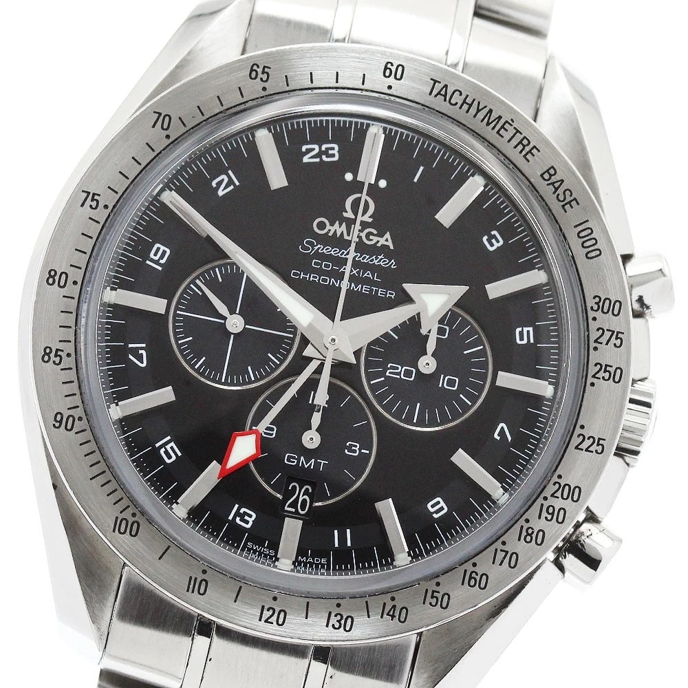 OMEGA SPEEDMASTER BROAD ARROW CO-AXIAL AUTOMATIC WATCH: OMEGA Speedmaster Broad Arrow Co-Axial Automatic Watch Brand: OMEGA Type: Wristwatch Material: Band Material Stainless Steel, Case Material Stainless Steel Color: Band Color Silver, Dial Colorblack, C