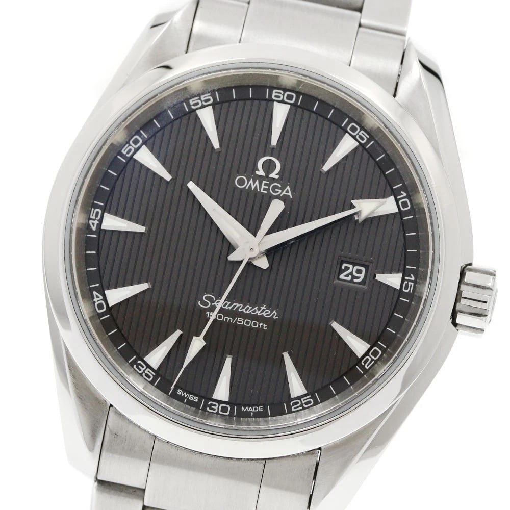 OMEGA SEAMASTER AQUA TERRA DATE QUARTZ WATCH: OMEGA Seamaster Aqua Terra Date Quartz Watch Brand: OMEGA Type: Wristwatch Material: Band Material Stainless Steel, Case Material Stainless Steel Color: Band Color Silver, Dial Colorgray, Case