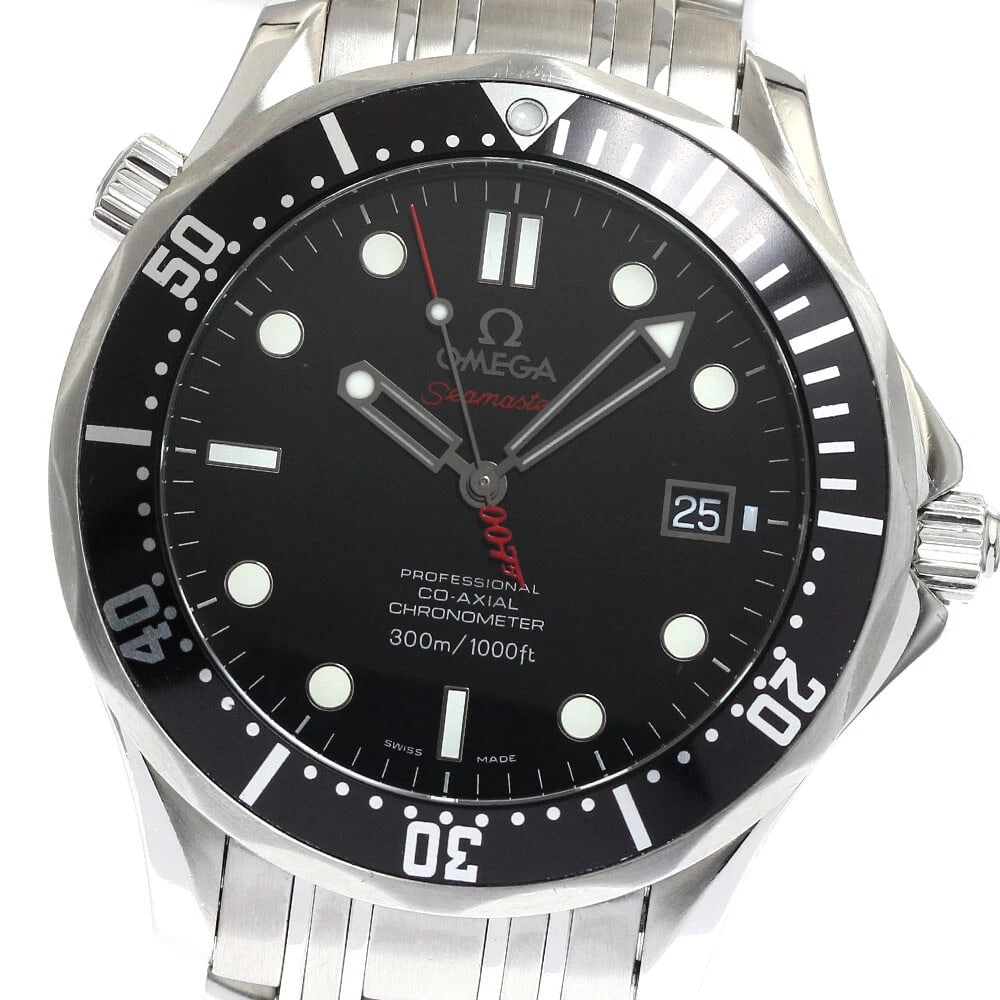 OMEGA SEAMASTER AUTOMATIC: OMEGA Seamaster Automatic Brand: OMEGA Type: Wristwatch Material: Band Material Stainless Steel, Case Material Stainless Steel Color: Band Color Silver, Dial Colorblack, Case ColorSilver Size: Case