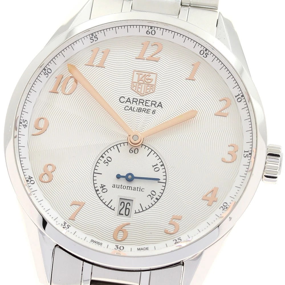 TAG HEUER CARRERA HERITAGE CALIBER AUTOMATIC WATCH: TAG HEUER Carrera Heritage Caliber Automatic Watch Brand: TAG HEUER Type: Wristwatch Material: Band Material Stainless Steel, Case Material Stainless Steel Color: Band Color Silver, Dial ColorSilver, 